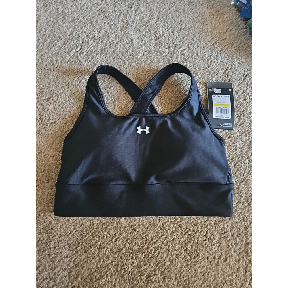 rmour Womens Crossback Longline Sports Bra Black Medium